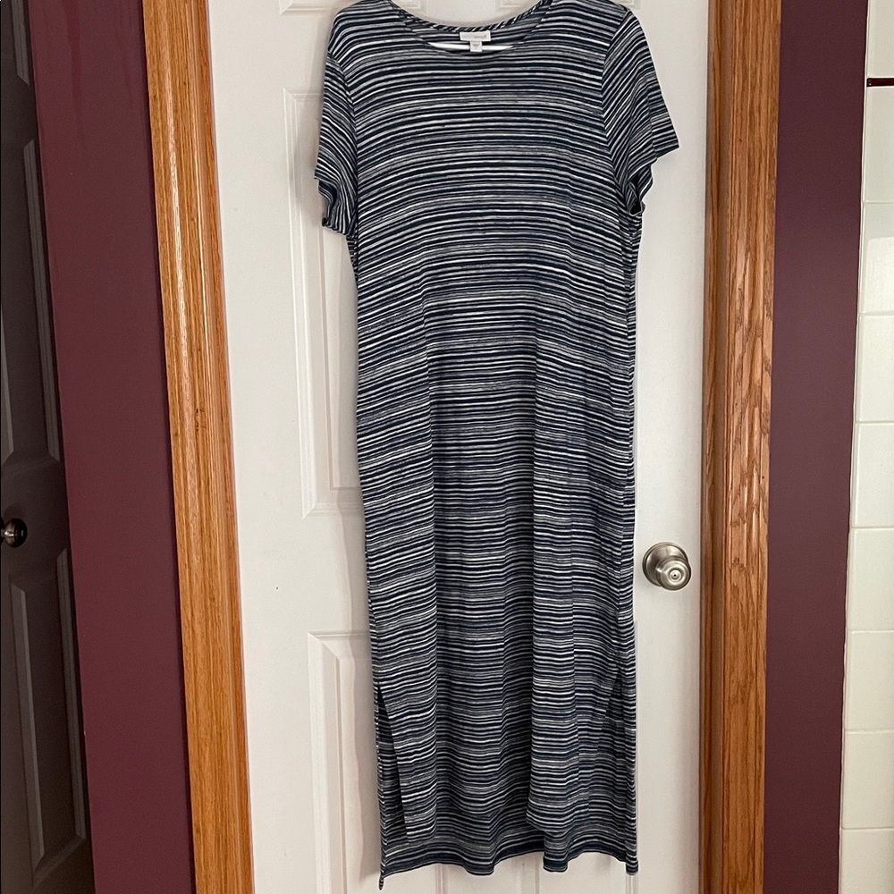 J Jill Dress Striped T-shirt Dress